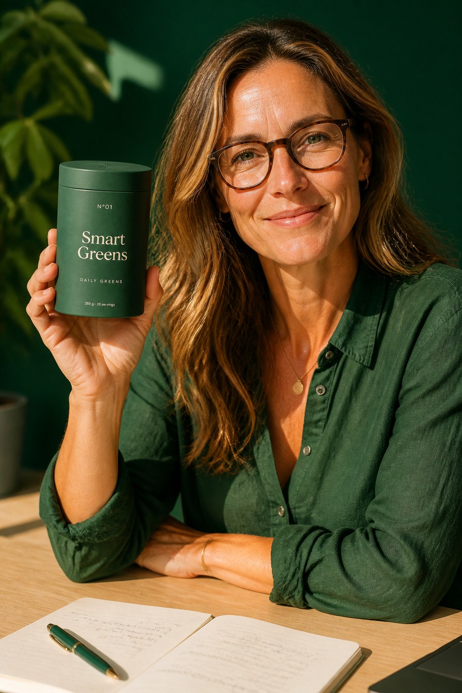 Dr. Ellis Reed with the Daily Greens tub.